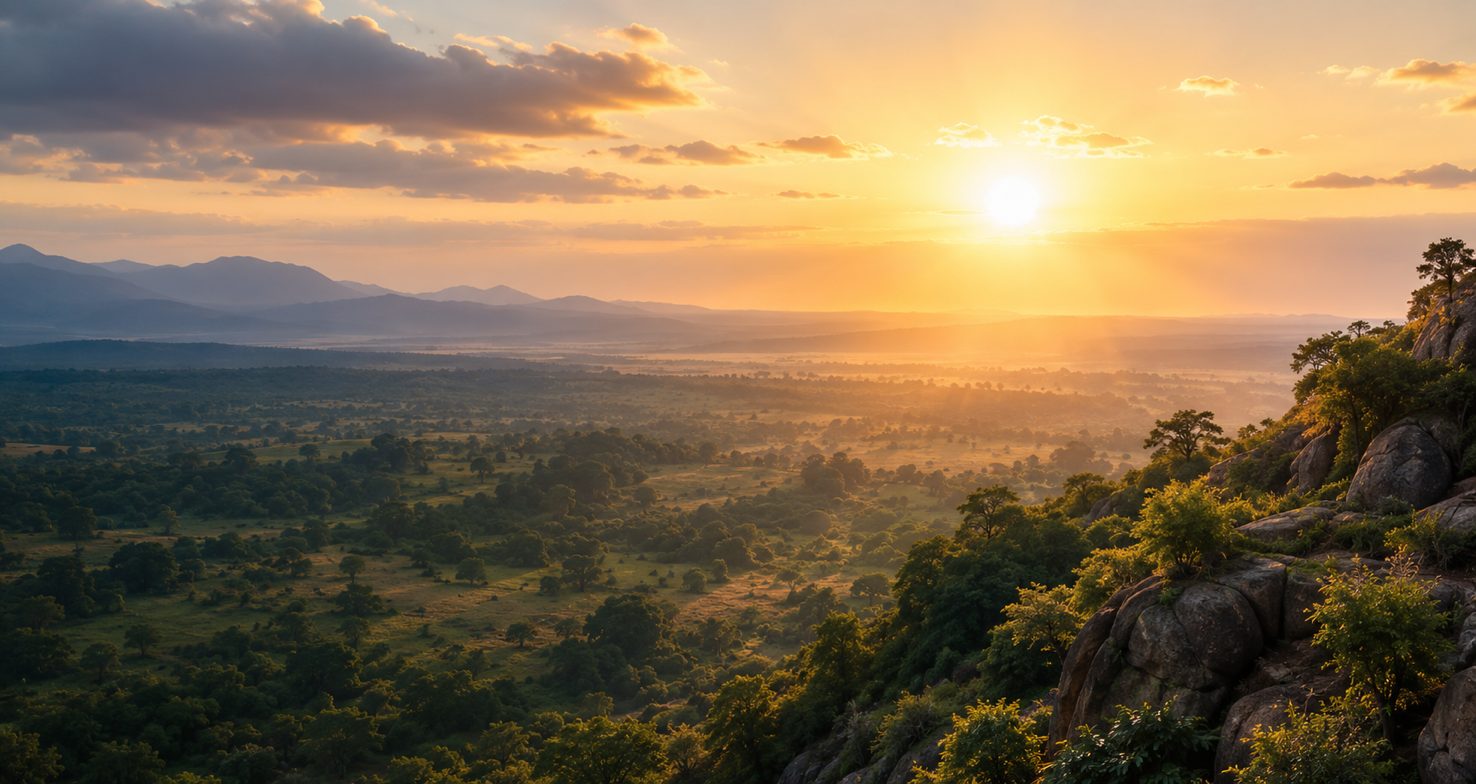 Sunrise over the African landscape